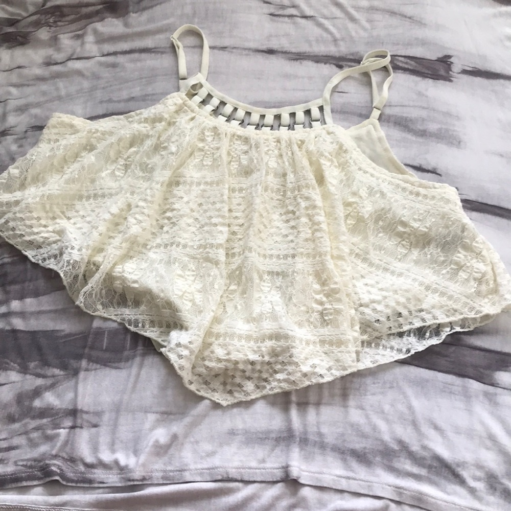 Ivory crochet crop top